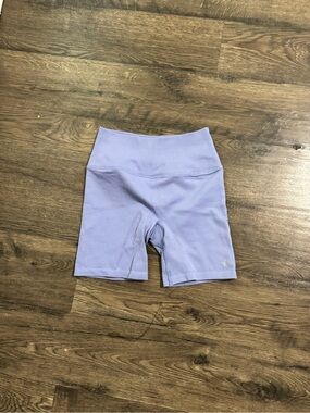 ALO Yoga Lavender High-Rise Ribbed Bike Shorts